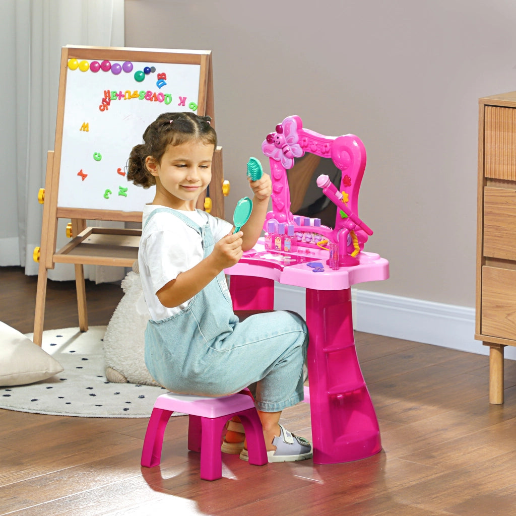 Cameretta bambina con toeletta, specchio, luci, musica, microfono, phon e ripiani ¨C zephmum ¨C rosa