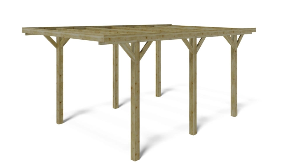 Tettoia posto auto coperto in legno 3.04x5.12 m - 15.56 m2 - CAR10 - ALTANKA