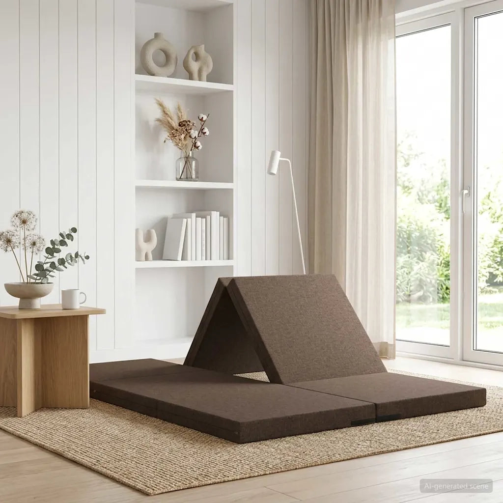 Divano Letto Pieghevole 140 x 67 x 45 cm Tortora