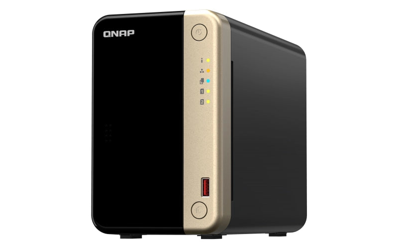 Qnap ts-264 nas tower intel® celeron® n5095 8 gb 0 tb qnap qts nero, oro - TS-264-8G