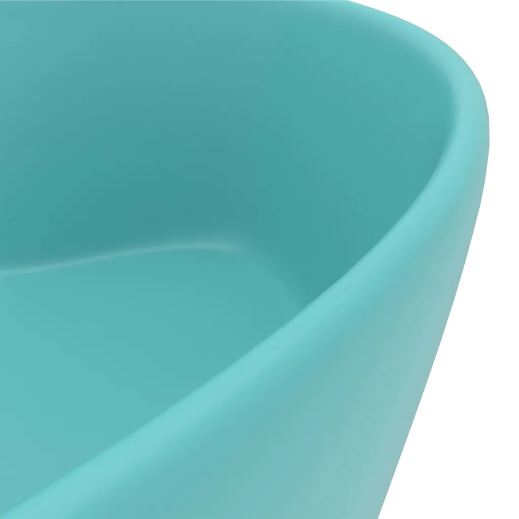 Lavandino con Troppopieno Verde Chiaro Opaco 36x13 cm Ceramica CFW7280926