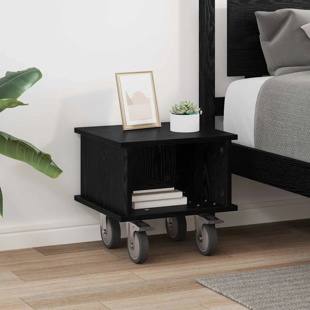 Supporto TV-Credenza per TV-Mobile TV Rovere Nero 37 x 35 x 35 cm Legno multistrato