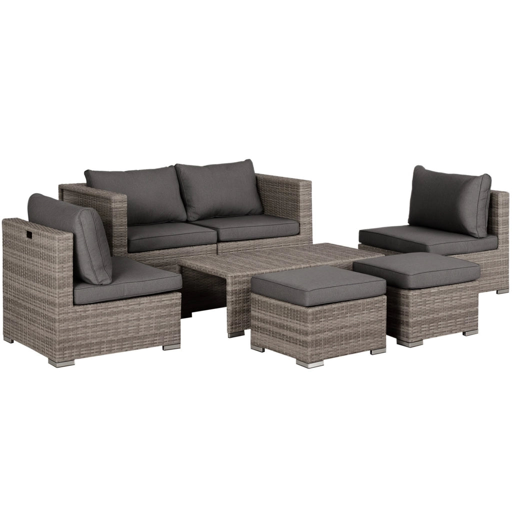 Set da Giardino 8 Pezzi in Rattan ¨C Minimal ¨C Grigio