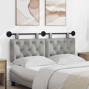 Testiera sospesa Con luce LED Grigio Chiaro Velluto