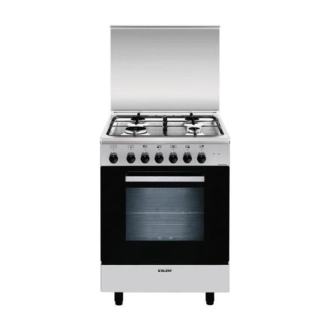 Glem Gas A654MI6 Cucina 60cm 4 Fuochi Forno Multifunzione, Alpha
