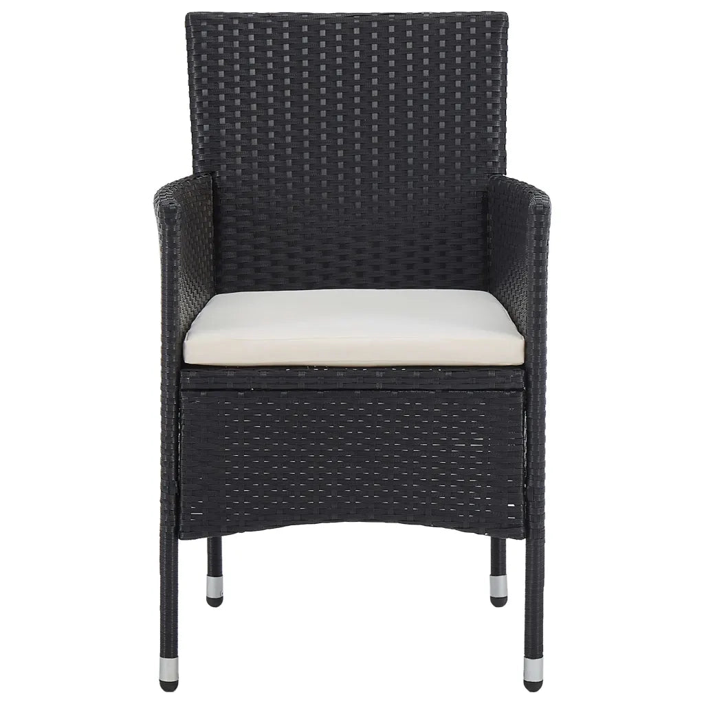 Set Mobili da Pranzo per Giardino 7 pz in Polyrattan Nero 3070751
