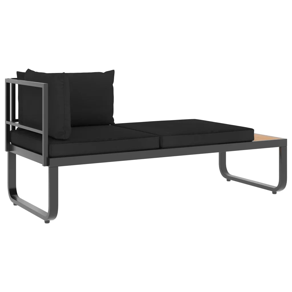 Set Divano da Giardino 4 pz ad Angolo Cuscini in Alluminio WPC