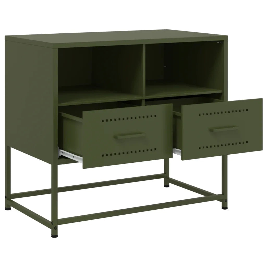 Mobile TV Verde Oliva 68x39x60,5 cm in Acciaio 846552