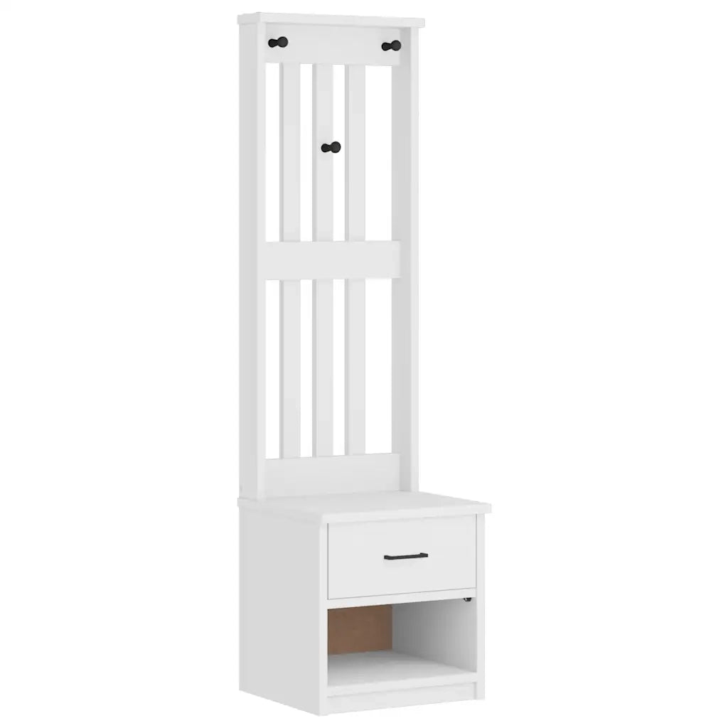 Albero da Ingresso SANDNES Bianco 45x40x159,5 cm Legno di Pino