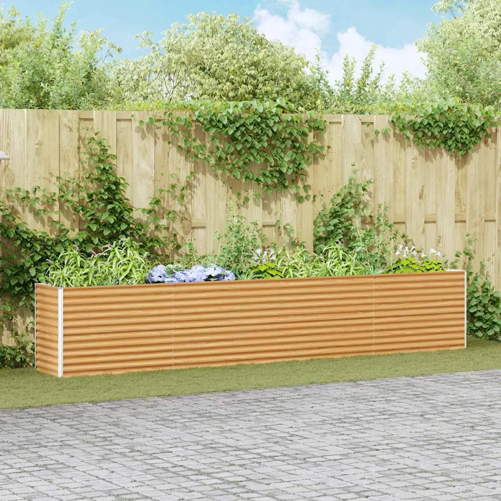 Fioriere | Cassetta per fiori | Letto rialzato da giardino 390 x 50 x 68 cm Acciaio zincato