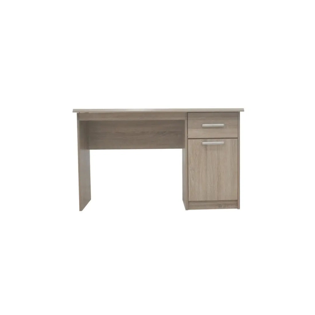 Scrivania retta PRAGA – 1 cassetto, 1 porta – Colore rovere sonoma – Design funzionale