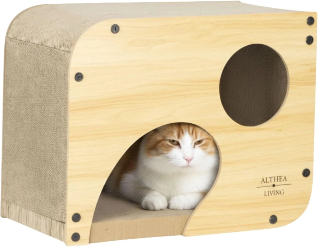 Gatto tiragraffi CARABELA nido con tunnel integrato 3 in 1 34 x 44 x 25 cm