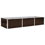 Fioriere | Cassetta per fiori | Letto Rialzato Giardino Marrone 240x80x45 cm in Acciaio Zincato