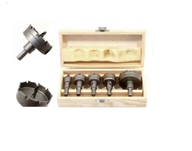 KIT DI 5 FRESE A TAZZA HSS DENTI IN METALLO DURO DA 18 30 32 35 55MM PER MURO