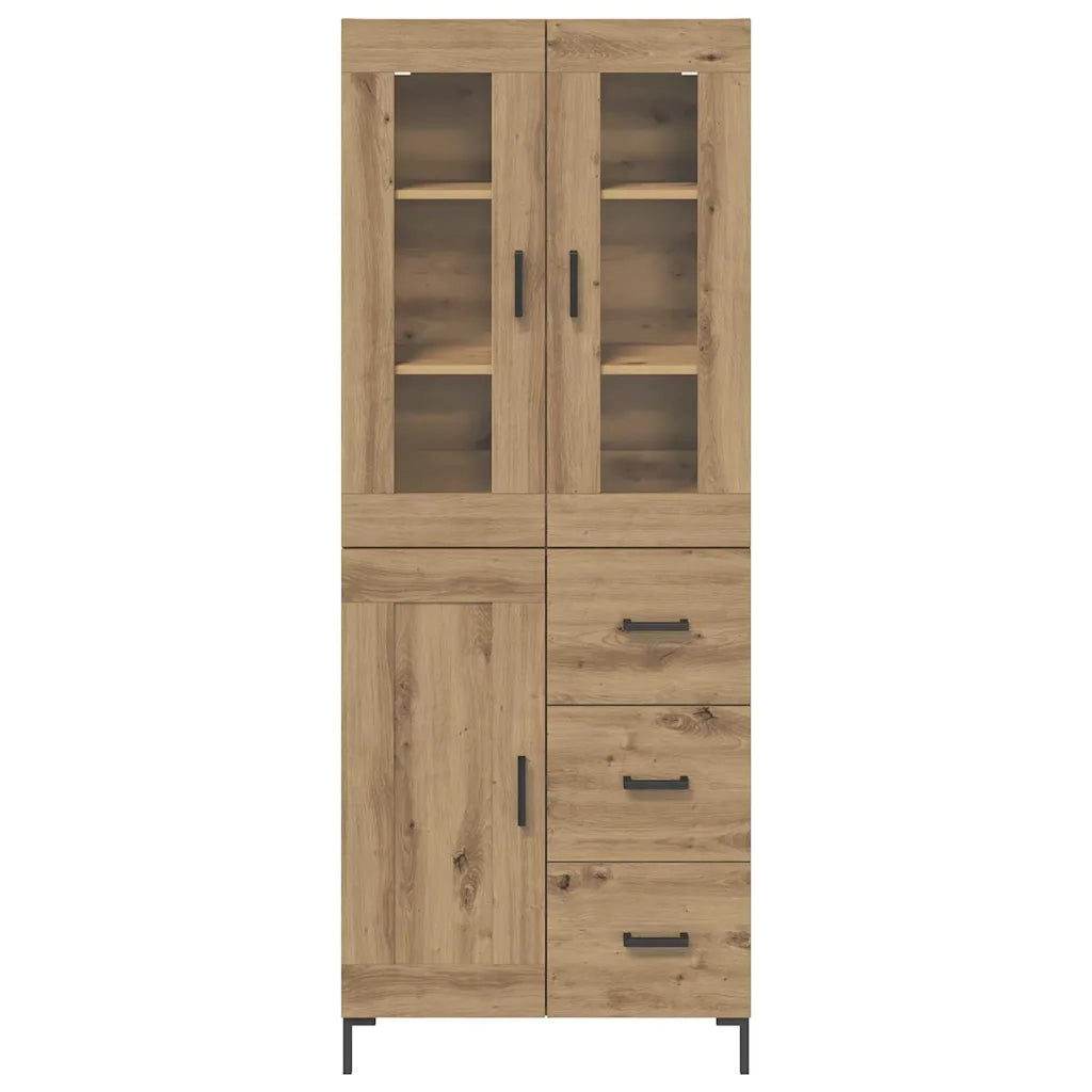 Credenza 2 pcs Rovere artigianale Legno multistrato