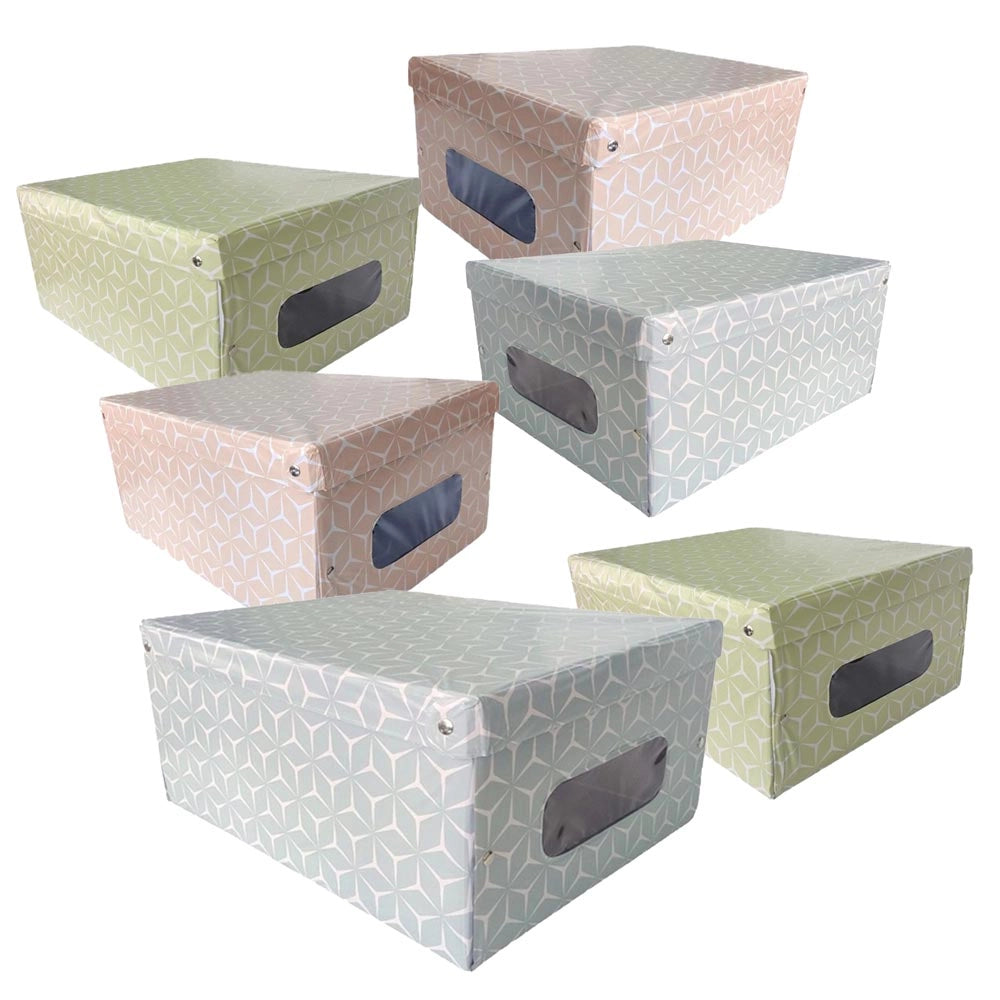 SET 6 MAURY'S SCATOLA PORTABIANCHERIA SHAPE IN PVC 50 X 39 X 24 CM ASSORTITA