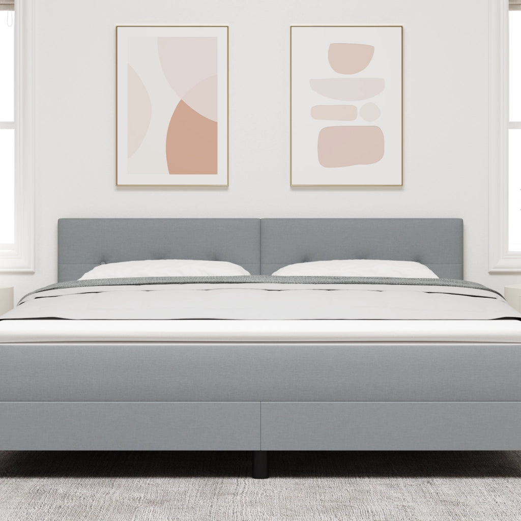 Testata LED  con bottoni trapuntati Grigio chiaro 90 cm Tessuto