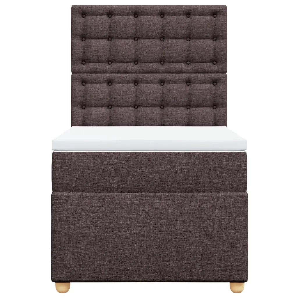 Giroletto a Molle con Materasso Marrone Scuro 90x200 cm Tessuto