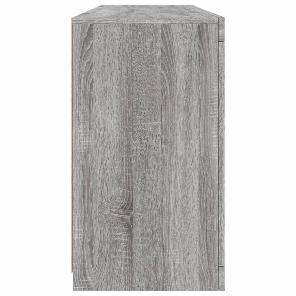 Buffet credenza cassettiera armadio mobile contenitore organizer per cucina soggiorno salotto con luci LED Sonoma 163 x 37 x 67 cm grigio 02_0030058