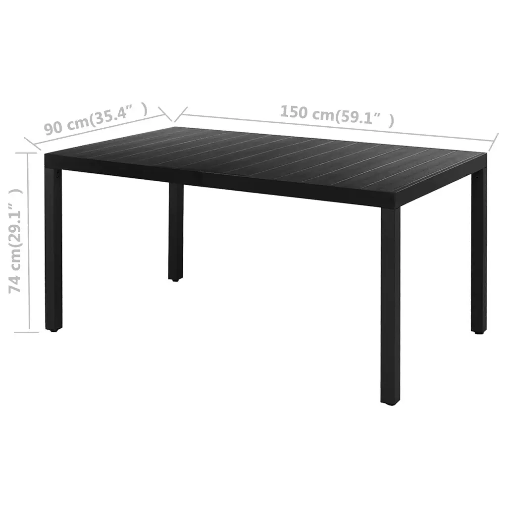 Set da Pranzo da Giardino 5 pz in Rattan PVC Nero 3060102
