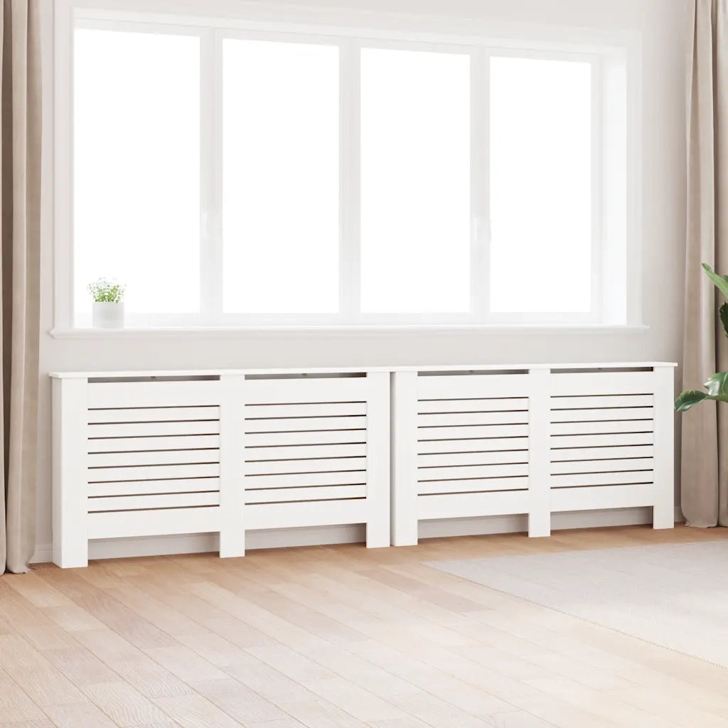 Coperture per Radiatori 2 pz Bianche 152x19x81,5 cm in MDF CFW5703712