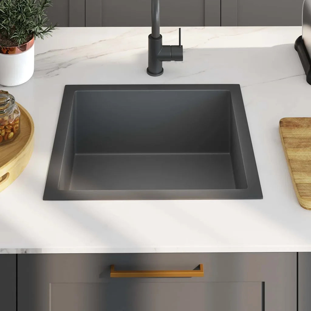 Lavello da Cucina Artigianale Nero in Acciaio Inox cod mxl 54230