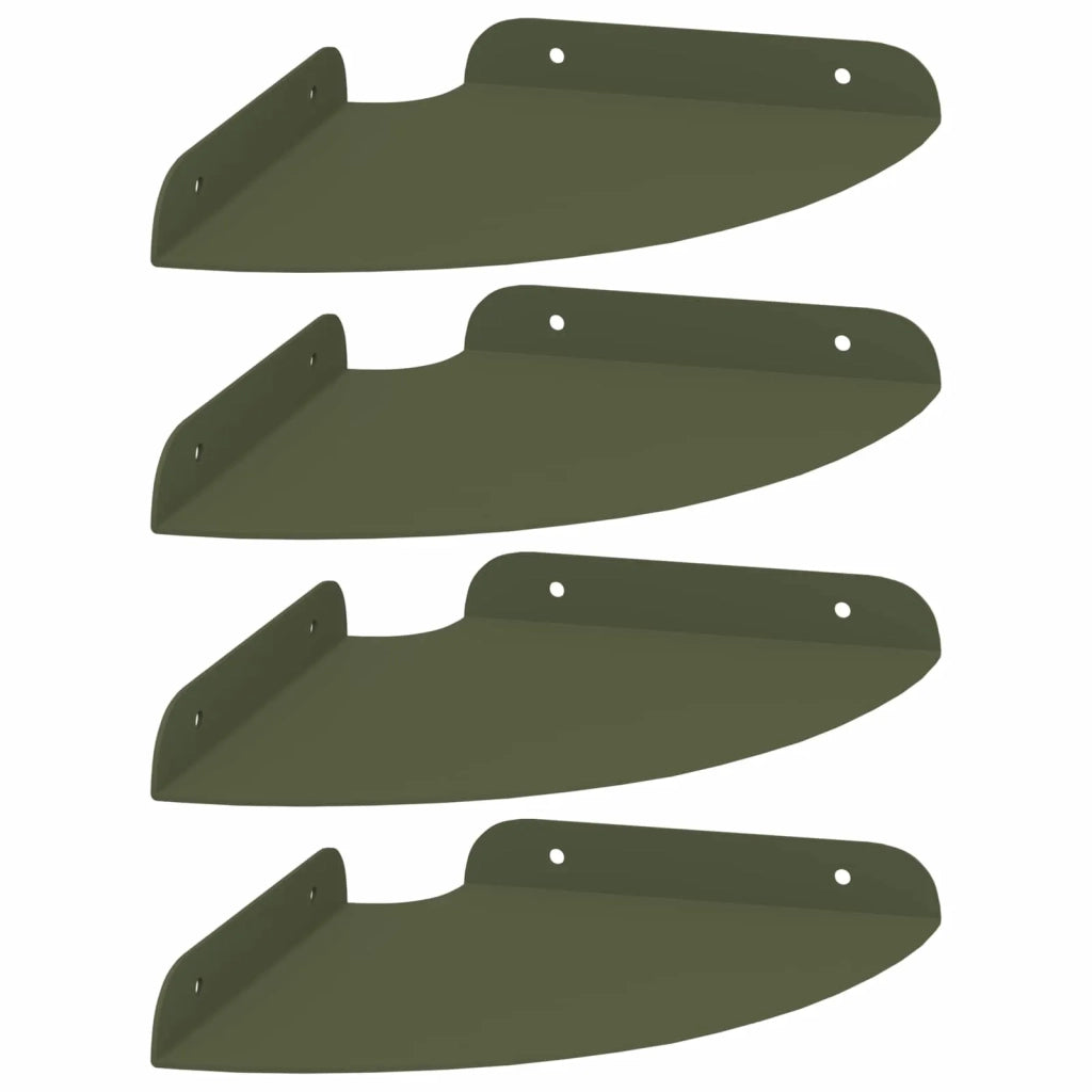 Mensola sospesa 4 pcs Verde oliva 18 x 18 x 2 cm 8004095