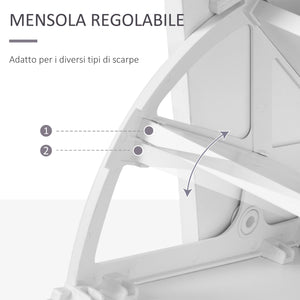 Easycomfort Set Mobili Ingresso Moderno con Scarpiera e Specchio, Appendiabiti da Ingresso con 6 Ganci, 2 Ripiani Regolabili e Cassetti in Legno per Corridoio, 90x24x177 cm, Bianco