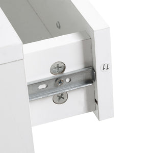 Easycomfort Set Mobili Ingresso Moderno con Scarpiera e Specchio, Appendiabiti da Ingresso con 6 Ganci, 2 Ripiani Regolabili e Cassetti in Legno per Corridoio, 90x24x177 cm, Bianco