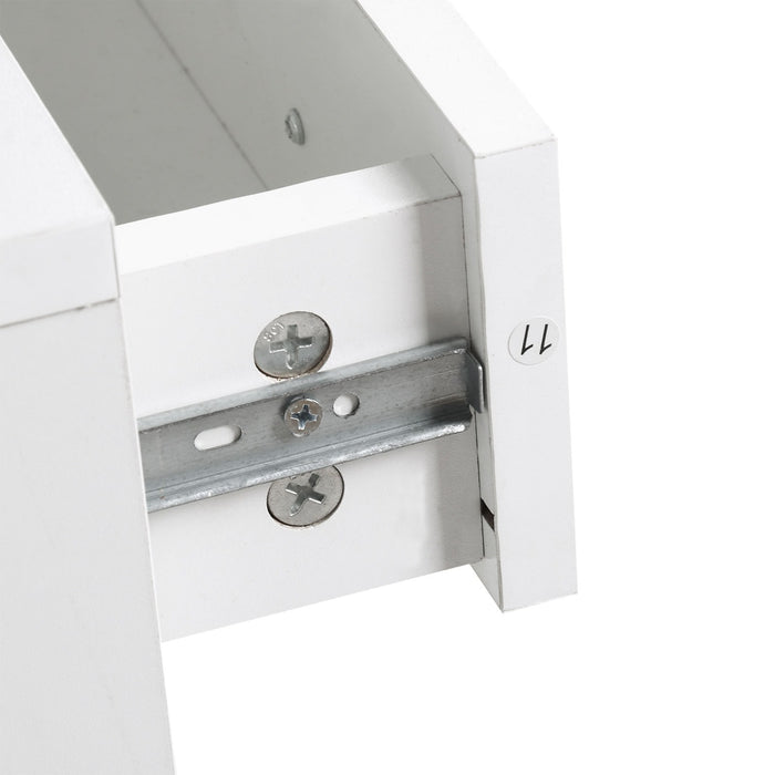 Easycomfort Set Mobili Ingresso Moderno con Scarpiera e Specchio, Appendiabiti da Ingresso con 6 Ganci, 2 Ripiani Regolabili e Cassetti in Legno per Corridoio, 90x24x177 cm, Bianco