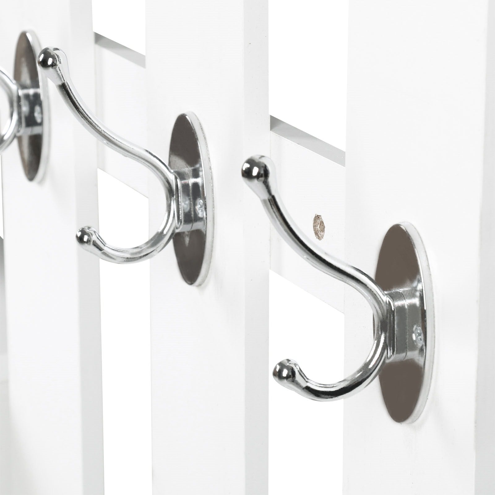 Easycomfort Set Mobili Ingresso Moderno con Scarpiera e Specchio, Appendiabiti da Ingresso con 6 Ganci, 2 Ripiani Regolabili e Cassetti in Legno per Corridoio, 90x24x177 cm, Bianco