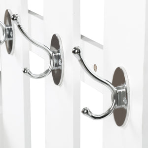 Easycomfort Set Mobili Ingresso Moderno con Scarpiera e Specchio, Appendiabiti da Ingresso con 6 Ganci, 2 Ripiani Regolabili e Cassetti in Legno per Corridoio, 90x24x177 cm, Bianco