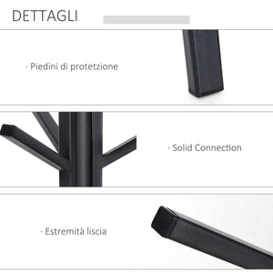 Easycomfort Appendiabiti da Terra Verticale Moderno per Ingresso, 45x45x180cm, Nero