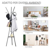 Easycomfort Appendiabiti da Terra Verticale Moderno per Ingresso, 45x45x180cm, Nero