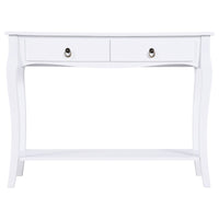 Easycomfort Mobiletto Tavolo Consolle da Ingresso Moderno con 2 Cassetti Casa Legno 100 × 33 × 75cm Bianco