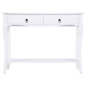 Easycomfort Mobiletto Tavolo Consolle da Ingresso Moderno con 2 Cassetti Casa Legno 100 × 33 × 75cm Bianco