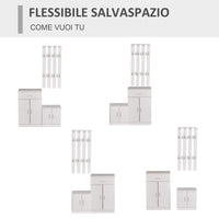 EASYCOMFORT  Mobile per Ingresso con Scarpiera e Appendiabiti in Legno Bianco, 100x32x187cm