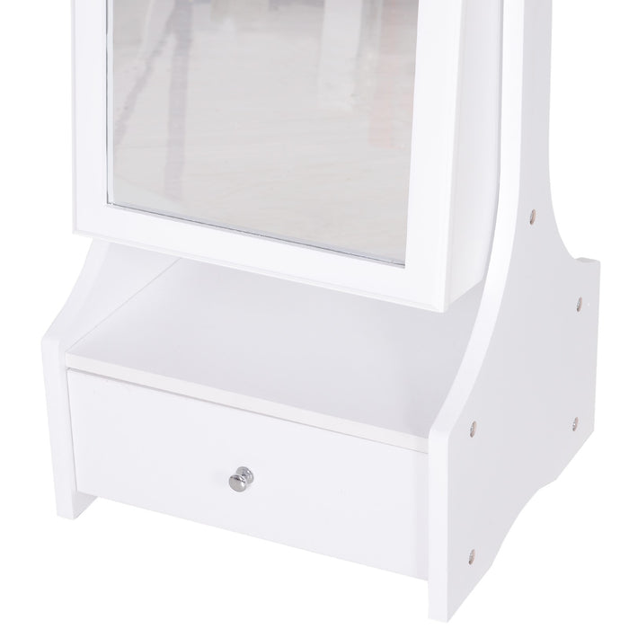 EasyComfort Armadio Portagioie Specchiera con Luci a LED Bianco 45x36x150cm