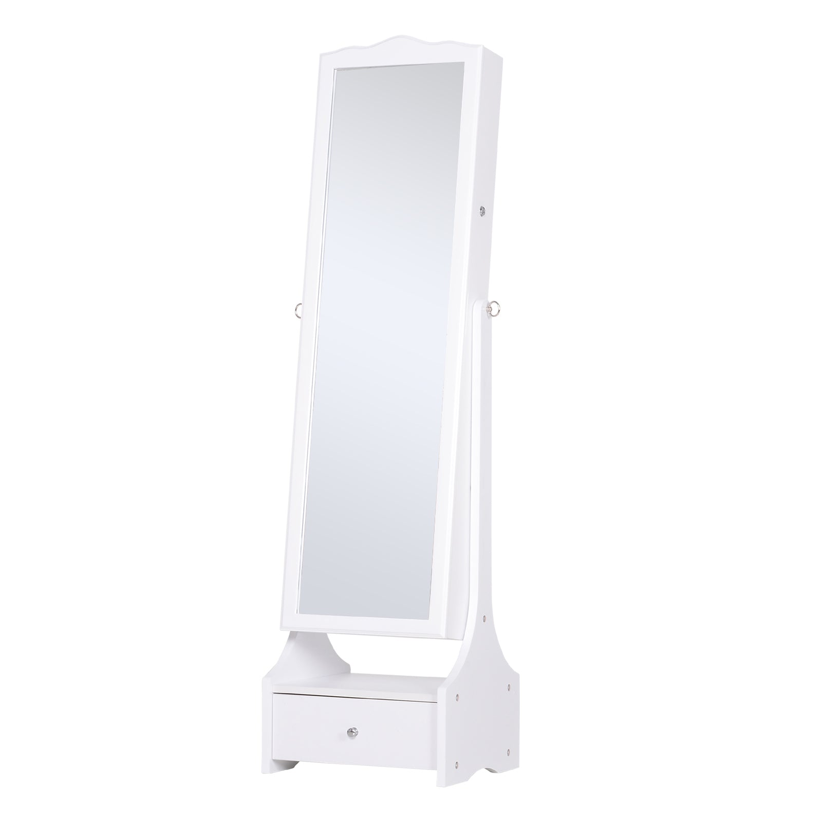 EasyComfort Armadio Portagioie Specchiera con Luci a LED Bianco 45x36x150cm