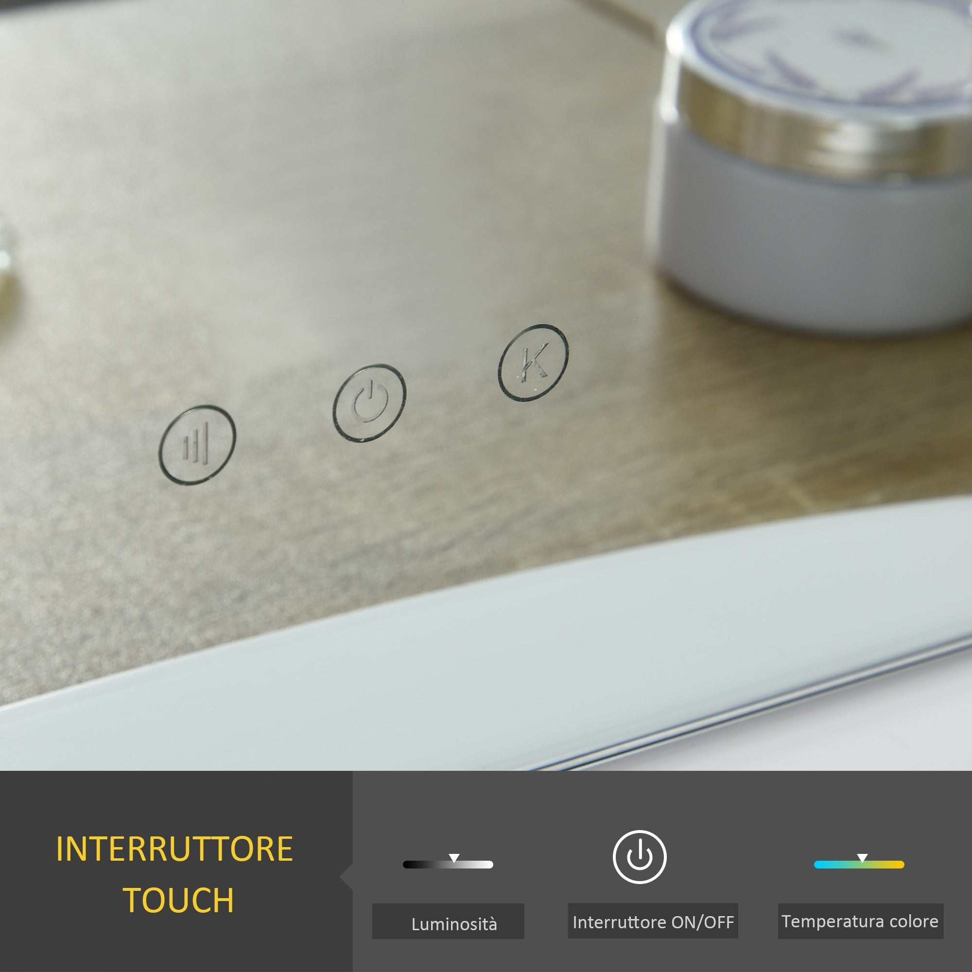 Easycomfort Specchio da Tavolo Professionale per Makeup con 12 Luci a LED Dimmerabili e Interruttore Touch in Stile Vintage