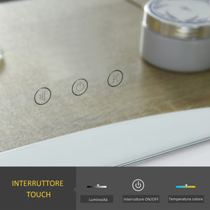 Easycomfort Specchio da Tavolo Professionale per Makeup con 12 Luci a LED Dimmerabili e Interruttore Touch in Stile Vintage