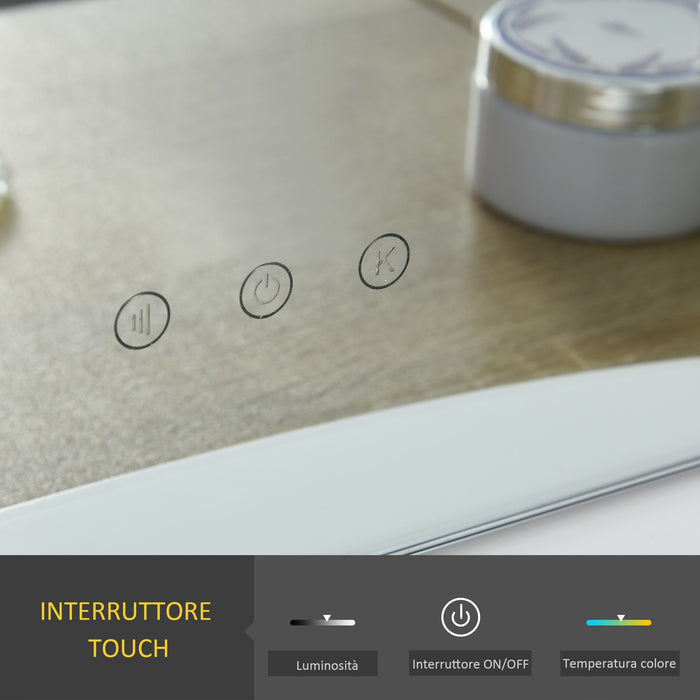 Easycomfort Specchio da Tavolo Professionale per Makeup con 12 Luci a LED Dimmerabili e Interruttore Touch in Stile Vintage