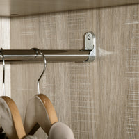 EasyComfort Armadio 2 Ante in Legno con 4 Vani, 2 Cassetti e Appendiabiti, Color Legno e Bianco, 90x50x190cm