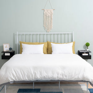 Easycomfort Set da 2 Comodini Sospesi per Camera da Letto con Cassetto e Mensola Superiore in Legno 35x32x22.5cm