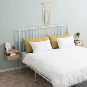 Easycomfort Set da 2 Comodini Moderni Sospesi con Cassetto e Ripiano in Legno 35x32x22.5cm, Rovere