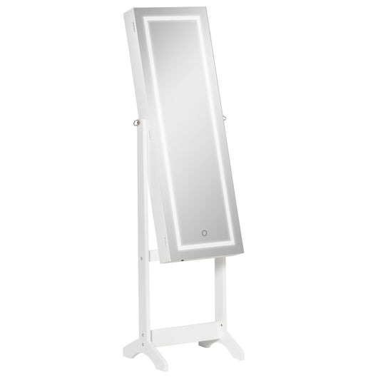 EasyComfort Specchio Portagioie Autoportante con Luce LED, Inclinazione Regolabile e Serratura, 46x36.5x151.5cm