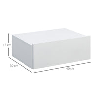 Easycomfort Set 2 Comodini Sospesi in Legno, Design Moderno, 40x30x15cm - Bianco