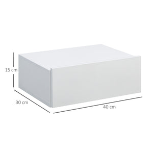 Easycomfort Set 2 Comodini Sospesi in Legno, Design Moderno, 40x30x15cm - Bianco