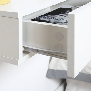 Easycomfort Set 2 Comodini Sospesi in Legno, Design Moderno, 40x30x15cm - Bianco