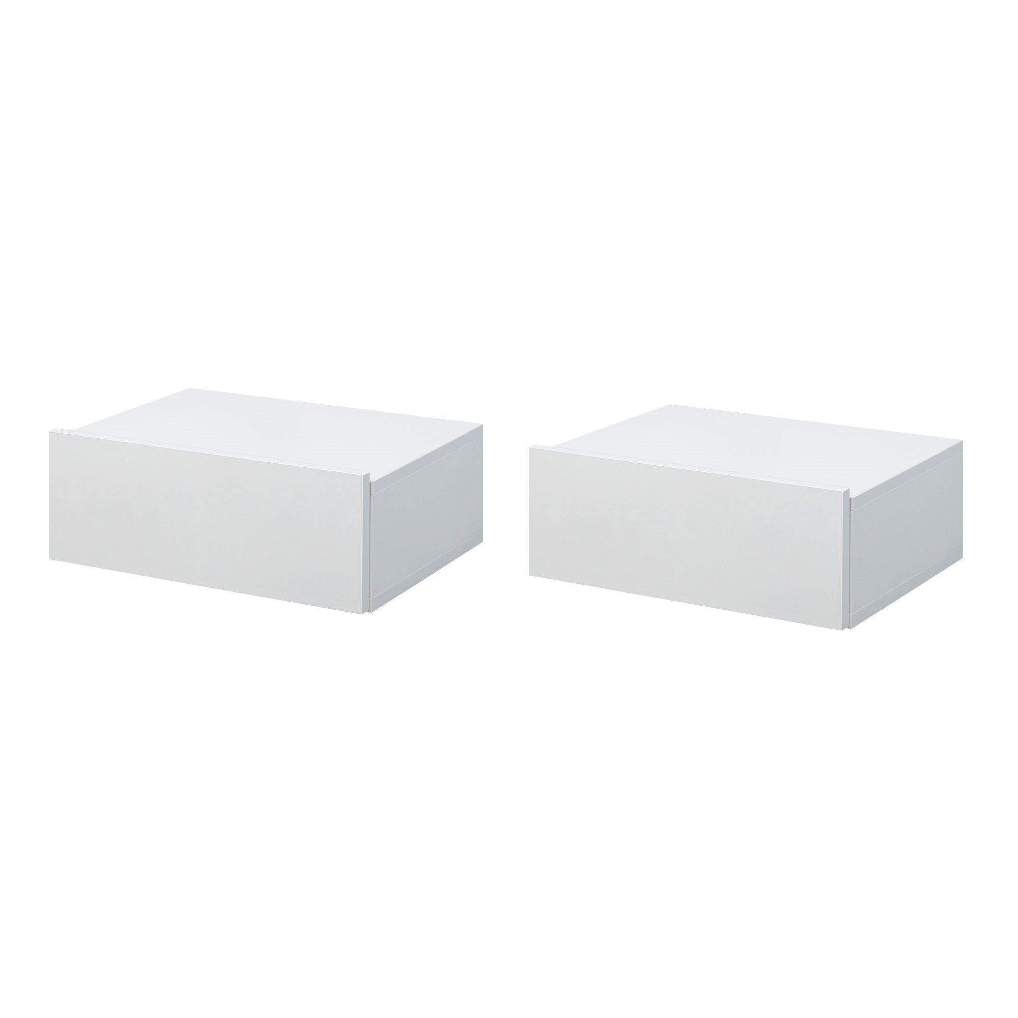 Easycomfort Set 2 Comodini Sospesi in Legno, Design Moderno, 40x30x15cm - Bianco